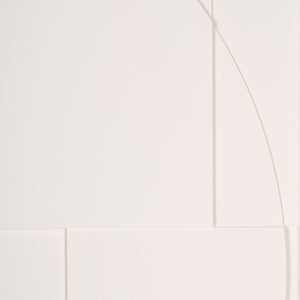 HomeRoots White Geometric Shadowbox Wall Art - Handcrafted Canvas in Elegant Brown Frame for Modern Spaces 653970
