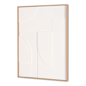 HomeRoots White Geo Mache Shadowbox Wall Art - Handcrafted Abstract Decor for Modern and Scandinavian Spaces 653971