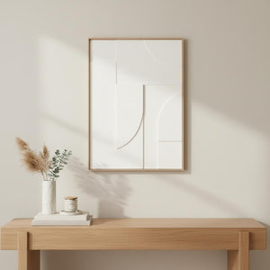HomeRoots White Geo Mache Shadowbox Wall Art - Handcrafted Abstract Decor for Modern and Scandinavian Spaces 653971