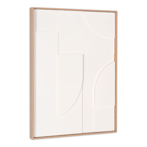HomeRoots White Geo Mache Shadowbox Wall Art - Handcrafted Abstract Decor for Modern and Scandinavian Spaces 653971