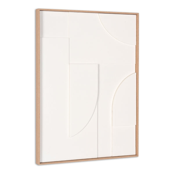 HomeRoots White Geo Mache Shadowbox Wall Art - Handcrafted Abstract Decor for Modern and Scandinavian Spaces 653971