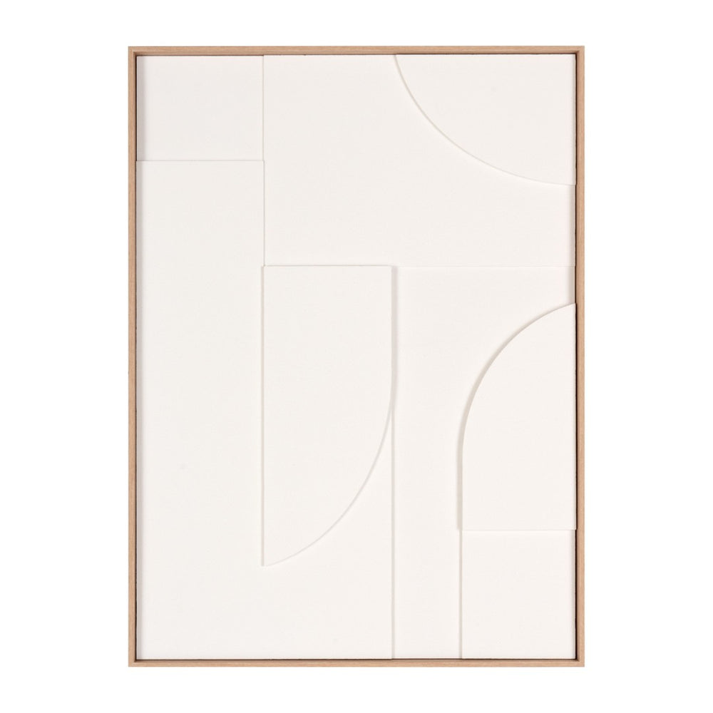 HomeRoots White Geo Mache Shadowbox Wall Art - Handcrafted Abstract Decor for Modern and Scandinavian Spaces 653971