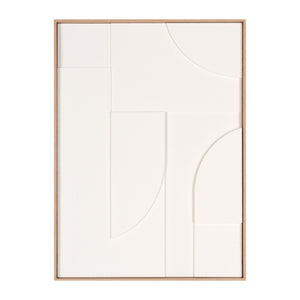 HomeRoots White Geo Mache Shadowbox Wall Art - Handcrafted Abstract Decor for Modern and Scandinavian Spaces 653971