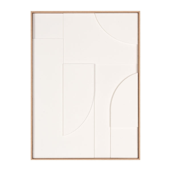 HomeRoots White Geo Mache Shadowbox Wall Art - Handcrafted Abstract Decor for Modern and Scandinavian Spaces 653971