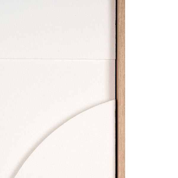 HomeRoots White Geo Mache Shadowbox Wall Art - Handcrafted Abstract Decor for Modern and Scandinavian Spaces 653971