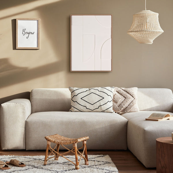 HomeRoots White Geo Mache Shadowbox Wall Art - Handcrafted Abstract Decor for Modern and Scandinavian Spaces 653971