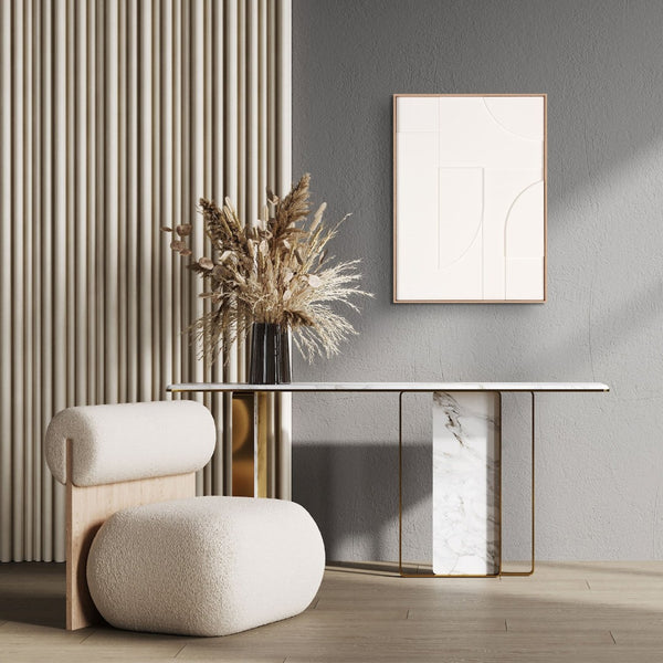 HomeRoots White Geo Mache Shadowbox Wall Art - Handcrafted Abstract Decor for Modern and Scandinavian Spaces 653971
