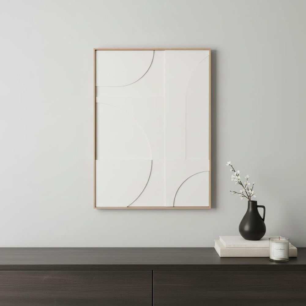 HomeRoots Modern Geometric Brown Shadowbox Art - Hand-Crafted Canvas Design for Contemporary Home Decor 653972