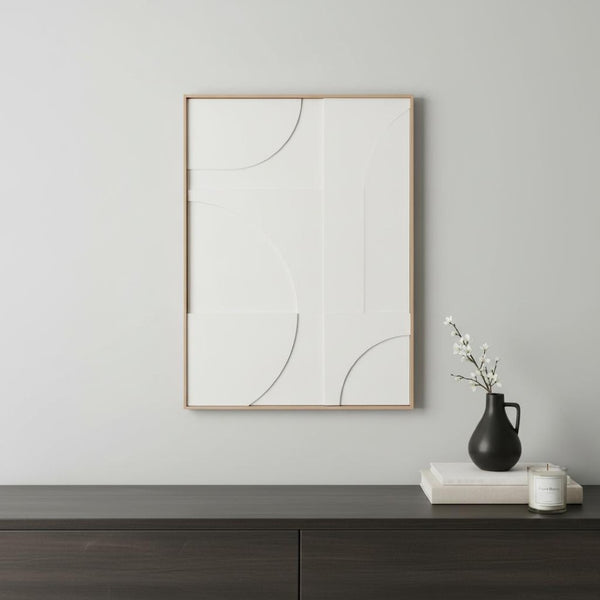 HomeRoots Modern Geometric Brown Shadowbox Art - Hand-Crafted Canvas Design for Contemporary Home Decor 653972
