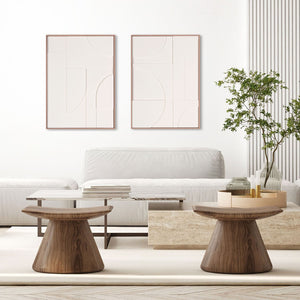 HomeRoots Modern Geometric Brown Shadowbox Art - Hand-Crafted Canvas Design for Contemporary Home Decor 653972