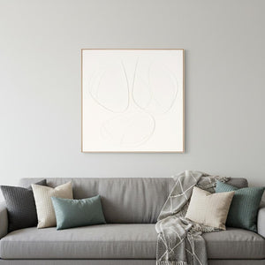 HomeRoots White Geometric Trio Embossed Canvas Wall Art in Faux-Wood Shadowbox Frame for Modern Decor 653973