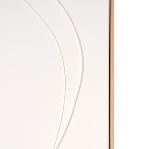 HomeRoots White Geometric Trio Embossed Canvas Wall Art in Faux-Wood Shadowbox Frame for Modern Decor 653973