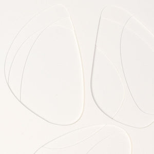 HomeRoots White Geometric Trio Embossed Canvas Wall Art in Faux-Wood Shadowbox Frame for Modern Decor 653973