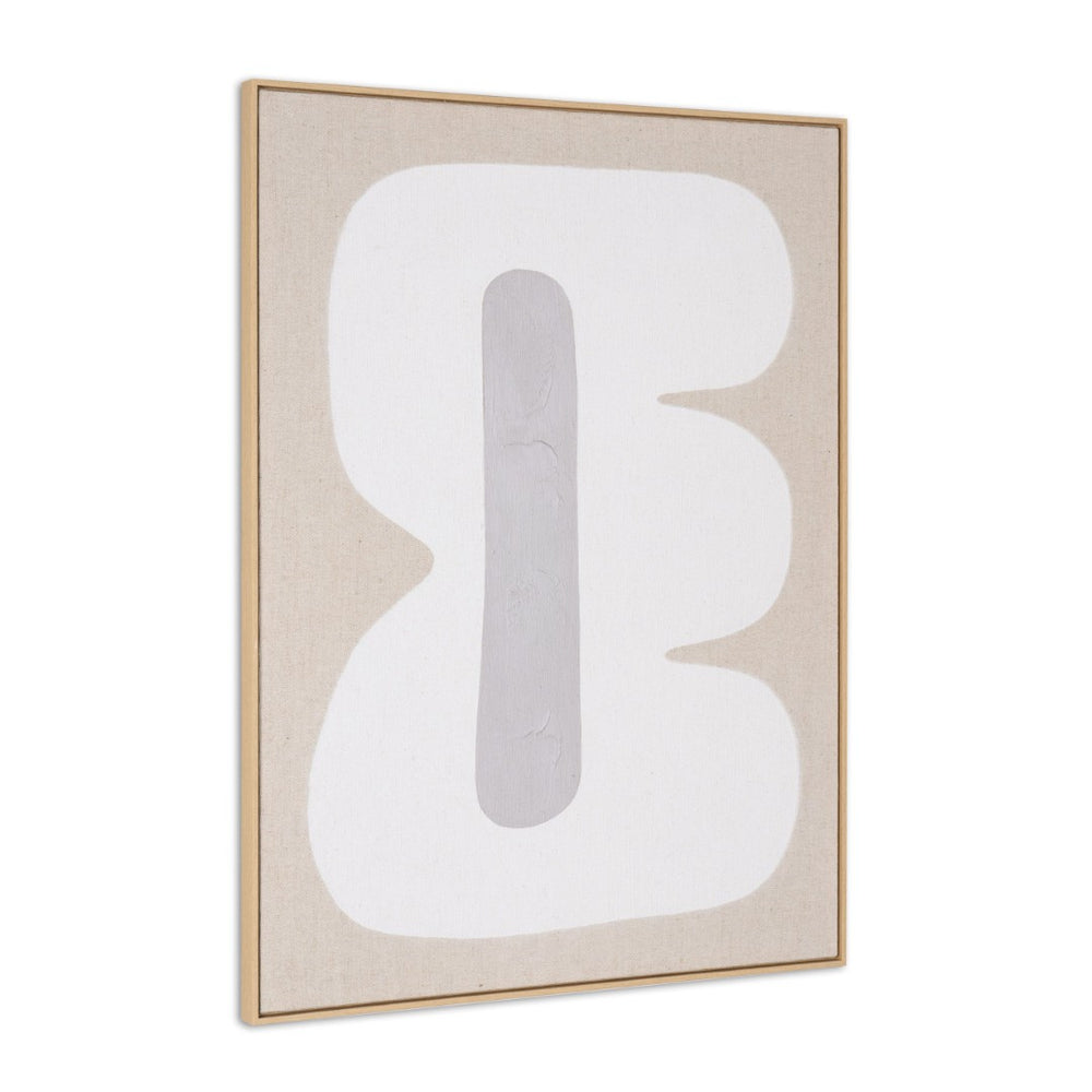 HomeRoots Interval Hand-Painted Canvas Art in Brown Floater Frame – Modern Wall Décor for Any Space 653975