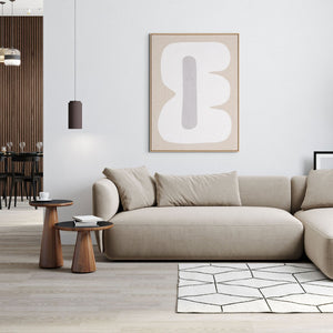 HomeRoots Interval Hand-Painted Canvas Art in Brown Floater Frame – Modern Wall Décor for Any Space 653975