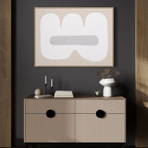 HomeRoots Interval Hand-Painted Canvas Art in Brown Floater Frame – Modern Wall Décor for Any Space 653975