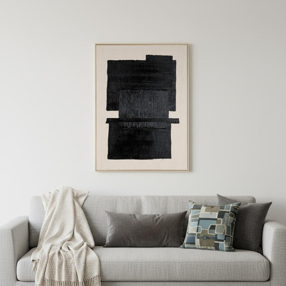 HomeRoots Fortissimo Hand-Painted Canvas Wall Art in Brown Floater Frame – Stunning Gallery-Ready Décor Piece 653977