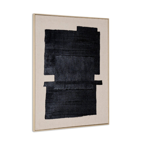 HomeRoots Fortissimo Hand-Painted Canvas Wall Art in Brown Floater Frame – Stunning Gallery-Ready Décor Piece 653977