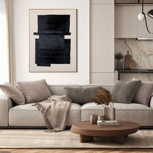 HomeRoots Fortissimo Hand-Painted Canvas Wall Art in Brown Floater Frame – Stunning Gallery-Ready Décor Piece 653977
