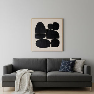 HomeRoots Cairns Hand-Painted Canvas Wall Art in Brown Floater Frame – Contemporary Decor for Any Space 653978