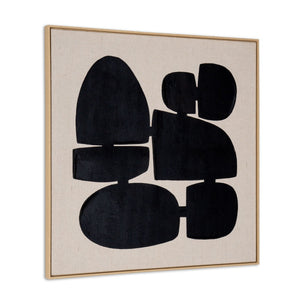 HomeRoots Cairns Hand-Painted Canvas Wall Art in Brown Floater Frame – Contemporary Decor for Any Space 653978