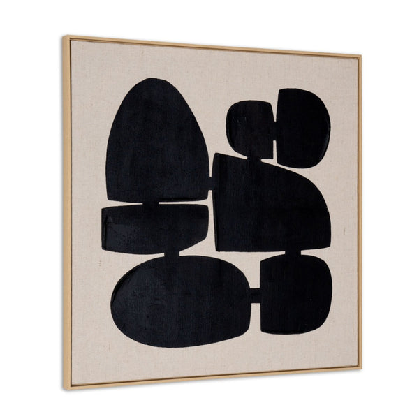 HomeRoots Cairns Hand-Painted Canvas Wall Art in Brown Floater Frame – Contemporary Decor for Any Space 653978