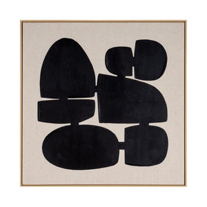 HomeRoots Cairns Hand-Painted Canvas Wall Art in Brown Floater Frame – Contemporary Decor for Any Space 653978