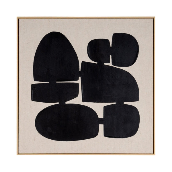 HomeRoots Cairns Hand-Painted Canvas Wall Art in Brown Floater Frame – Contemporary Decor for Any Space 653978