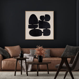 HomeRoots Cairns Hand-Painted Canvas Wall Art in Brown Floater Frame – Contemporary Decor for Any Space 653978