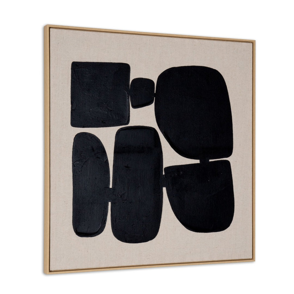 HomeRoots Cairns II Hand-Painted Floater Frame Wall Art – Contemporary Canvas Masterpiece for Stylish Spaces 653979