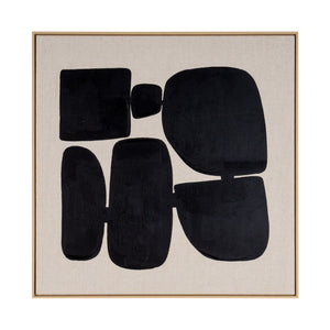 HomeRoots Cairns II Hand-Painted Floater Frame Wall Art – Contemporary Canvas Masterpiece for Stylish Spaces 653979