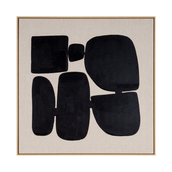 HomeRoots Cairns II Hand-Painted Floater Frame Wall Art – Contemporary Canvas Masterpiece for Stylish Spaces 653979