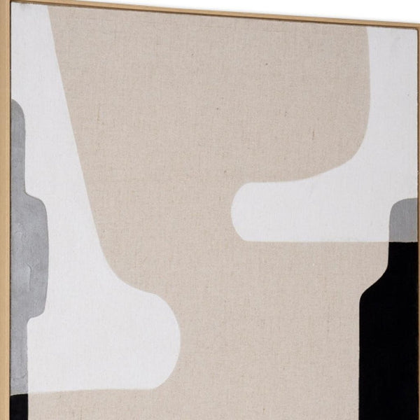 HomeRoots Cadenza Hand-Painted Wall Art in Brown Floater Frame - Artisan Canvas for Modern Home Décor 653980