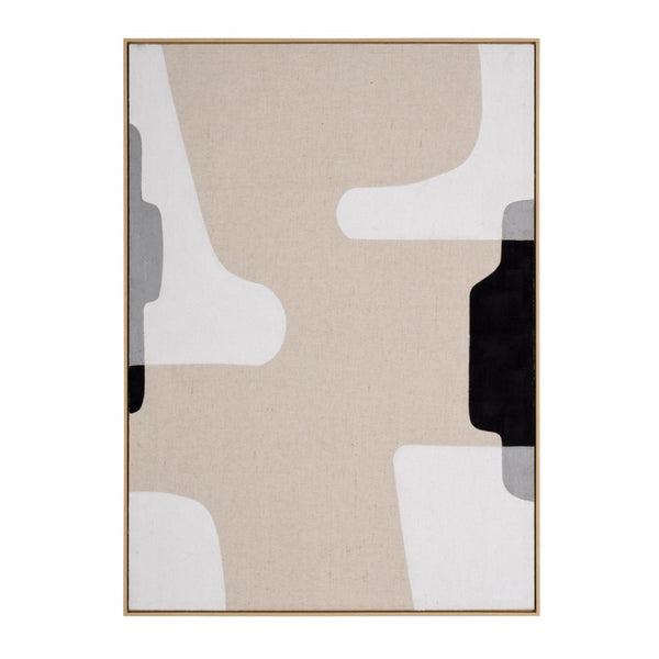 HomeRoots Cadenza Hand-Painted Wall Art in Brown Floater Frame - Artisan Canvas for Modern Home Décor 653980