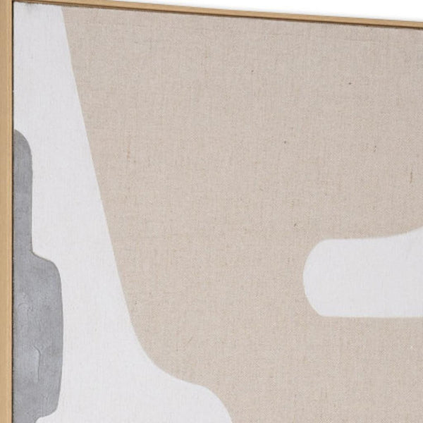 HomeRoots Cadenza Hand-Painted Wall Art in Brown Floater Frame - Artisan Canvas for Modern Home Décor 653980