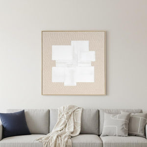 HomeRoots Octav Hand-Painted Canvas Wall Art in Brown Floater Frame – Elevate Your Space with Style! 653982