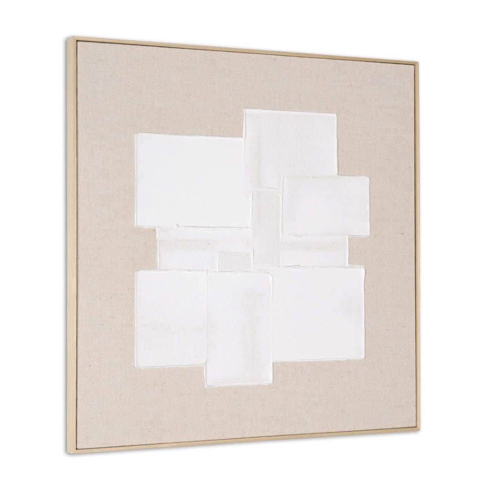 HomeRoots Octav Hand-Painted Canvas Wall Art in Brown Floater Frame – Elevate Your Space with Style! 653982