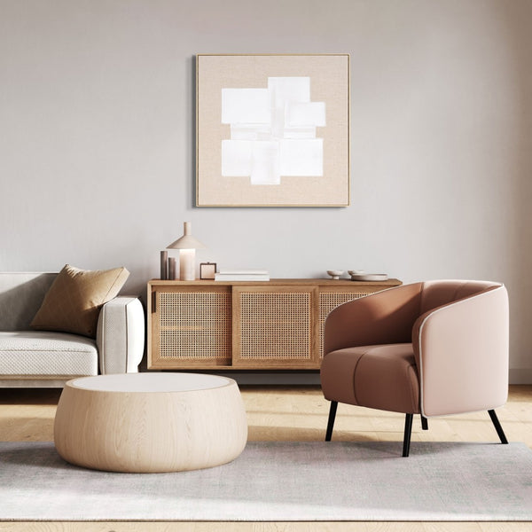 HomeRoots Octav Hand-Painted Canvas Wall Art in Brown Floater Frame – Elevate Your Space with Style! 653982