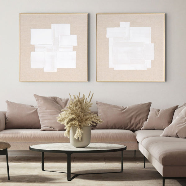 HomeRoots Octav Hand-Painted Canvas Wall Art in Brown Floater Frame – Elevate Your Space with Style! 653982