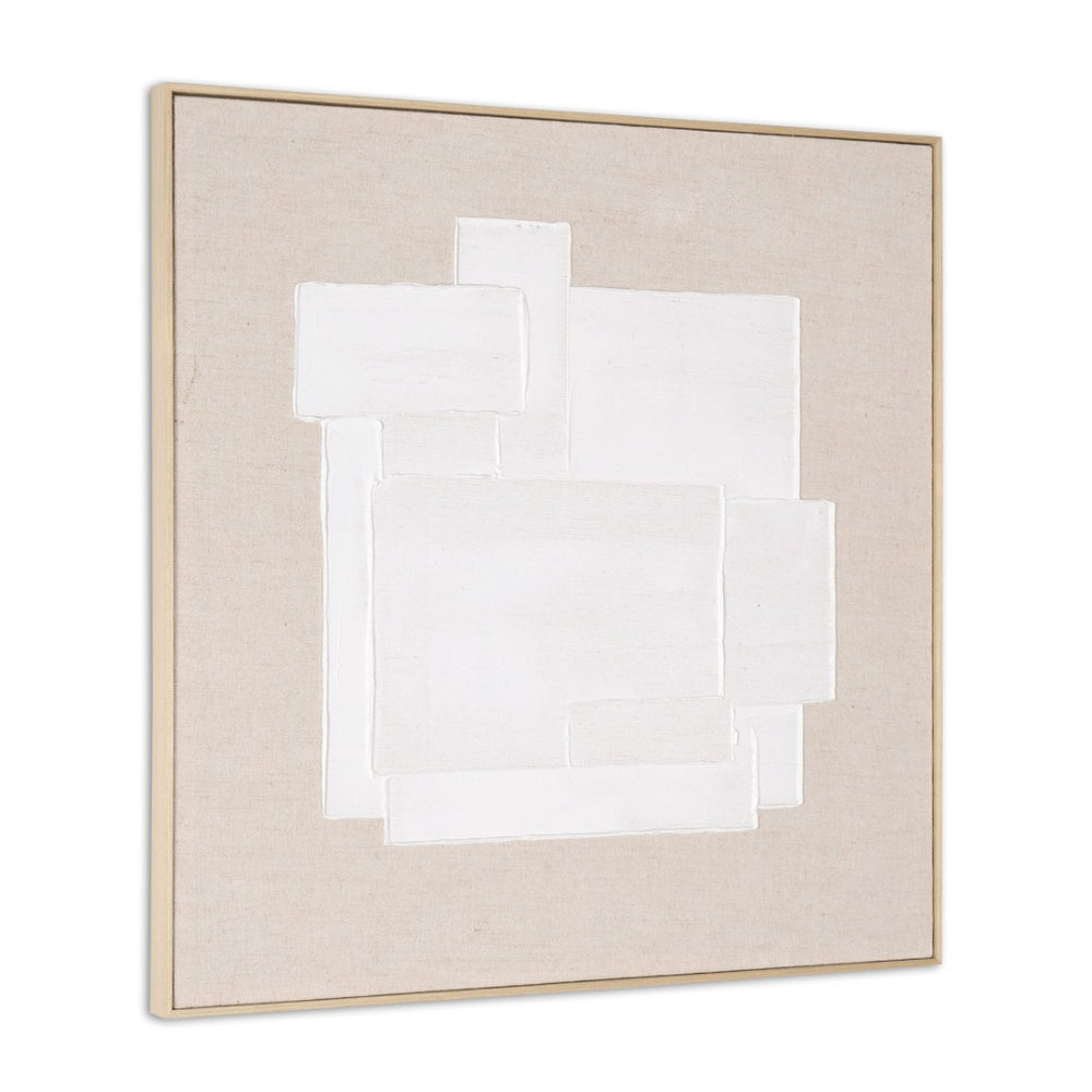 HomeRoots Octav Hand-Painted Canvas Wall Art in Brown Floater Frame – Modern, Bold, and Ready to Hang! 653983