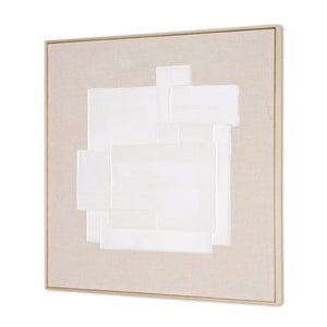 HomeRoots Octav Hand-Painted Canvas Wall Art in Brown Floater Frame – Modern, Bold, and Ready to Hang! 653983