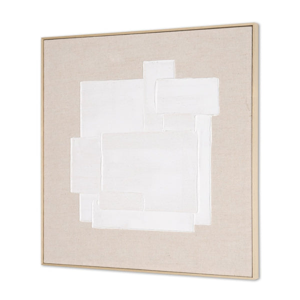 HomeRoots Octav Hand-Painted Canvas Wall Art in Brown Floater Frame – Modern, Bold, and Ready to Hang! 653983