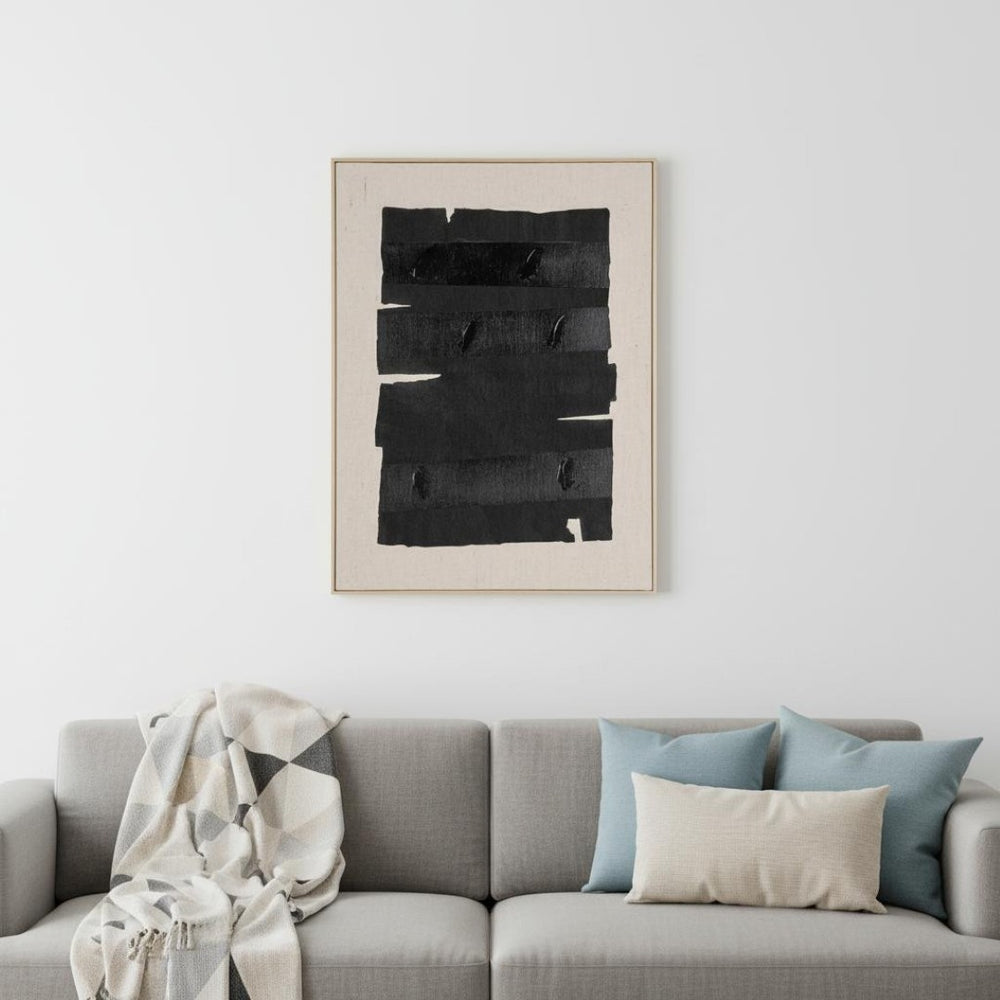 HomeRoots Echoes of Shadows Hand-Painted Brown Floater Frame Wall Art – Unique Canvas for Timeless Decor 653984