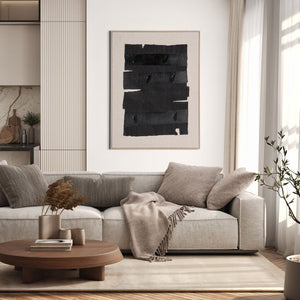 HomeRoots Echoes of Shadows Hand-Painted Brown Floater Frame Wall Art – Unique Canvas for Timeless Decor 653984