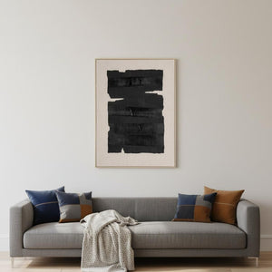 HomeRoots Echoes Hand-Painted Wall Art in Brown Floater Frame – Bold 48x36 Canvas for Modern Decor 653985
