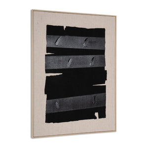 HomeRoots Echoes Hand-Painted Wall Art in Brown Floater Frame – Bold 48x36 Canvas for Modern Decor 653985