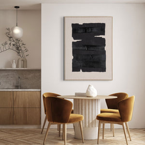 HomeRoots Echoes Hand-Painted Wall Art in Brown Floater Frame – Bold 48x36 Canvas for Modern Decor 653985