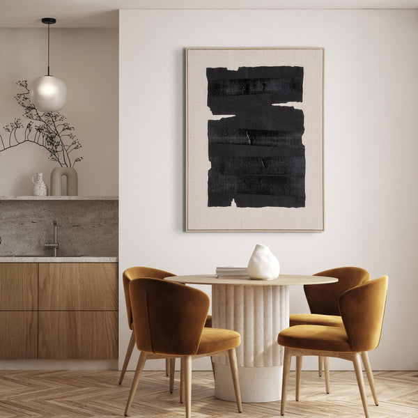 HomeRoots Echoes Hand-Painted Wall Art in Brown Floater Frame – Bold 48x36 Canvas for Modern Decor 653985