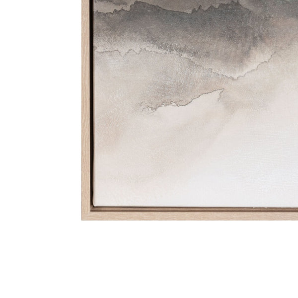 HomeRoots Over the Hills Hand-Painted Canvas Art in Rich Brown Floater Frame for Stunning Home Décor 653986