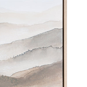 HomeRoots Over the Hills Hand-Painted Canvas Art in Rich Brown Floater Frame for Stunning Home Décor 653986